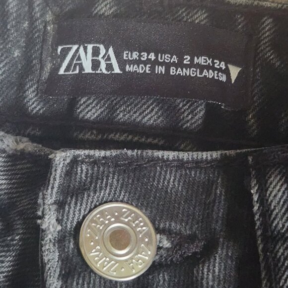 Zara Black Jeans 6 pockets Sz 2 - Picture 3 of 6